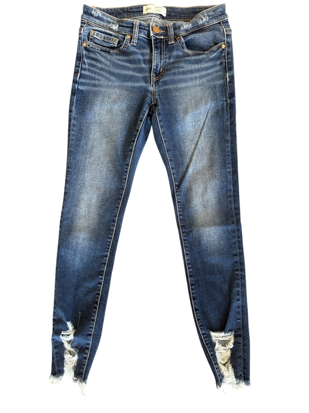 BKE Payton Universal Fit Midrise Ankle Skinny Blue Jean Distressed Hem‎ Size 25